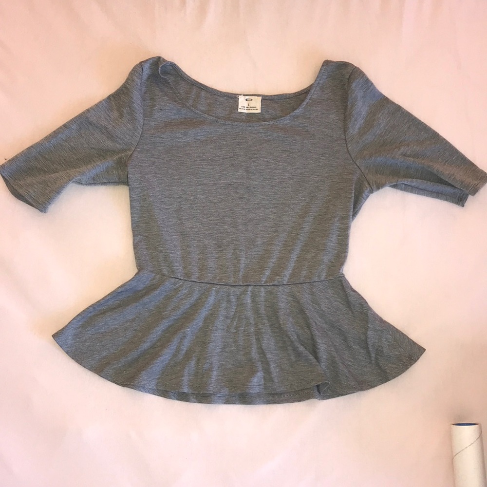 Urban Outfitters grey peplum top
